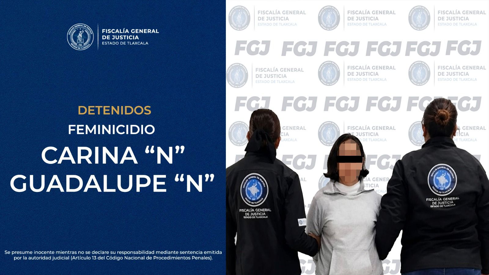 Detienen a pareja acusada de feminicidio en Apizaco; habrían asesinado a una mujer por negarse a darles dinero